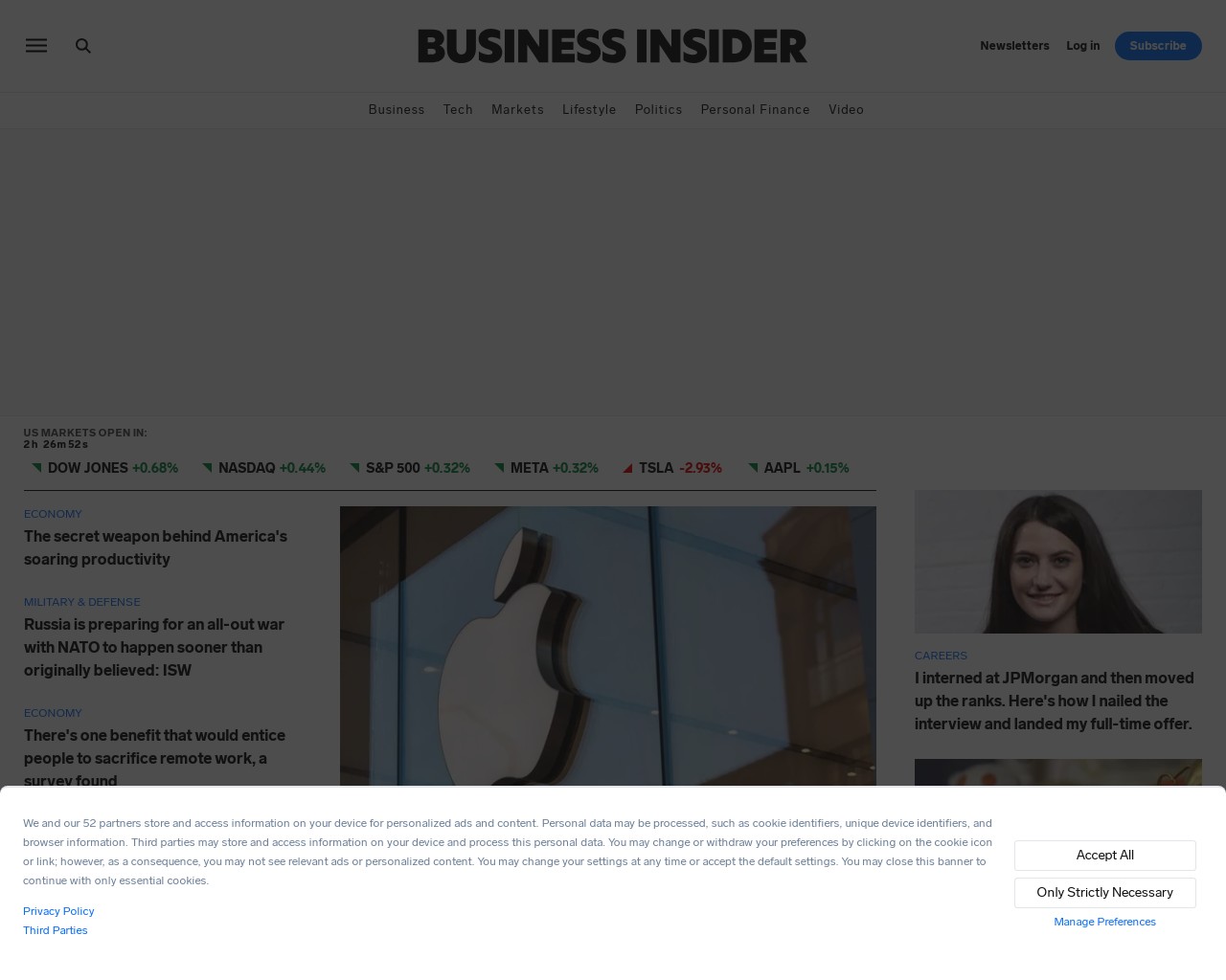 Изображение скриншота сайта - Один з найкращих сайтів, на якому можна знайти інформацію про товари, бізнес та економіку - це Business Insider